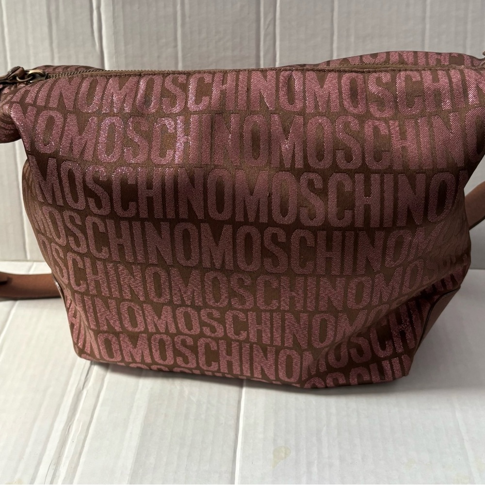 Moschino Chocolate and Rose Logo crossbody bag